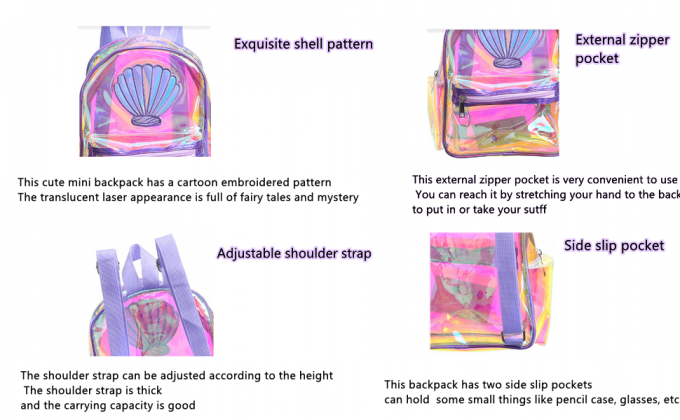 Borsa di School Daypack Travel Caming dello studente dello zaino per le ragazze delle donne, borse di cordone, arcobaleno multicolore 1