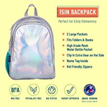 Borsa di School Daypack Travel Caming dello studente dello zaino per le ragazze delle donne, borse di cordone, arcobaleno multicolore 15