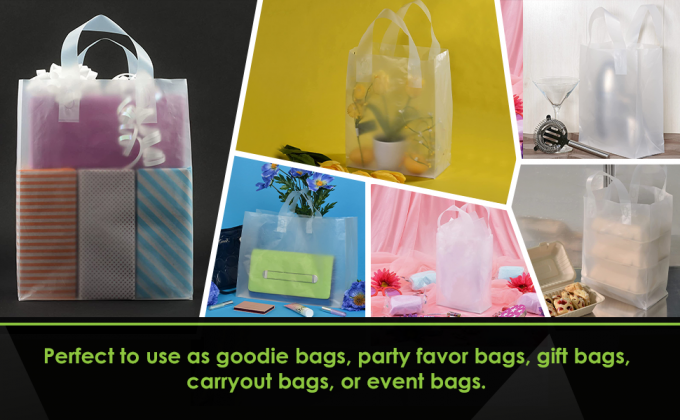 Maniglie del ciclo, sacchetti della spesa con il fondo del cartone del rinforzo, borse al minuto glassate delle mercanzie, regali, boutique 1