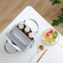 Il pacchetto riutilizzabile del tessuto di cotone della tela, PRANZA SACCHETTO, il cordone, Bento Box Cooler isolato, Tote Handbag 4