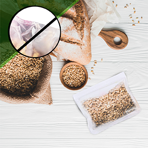 PEVA, silicone, borse risigillabili dell'alimento del congelatore di stoccaggio riutilizzabile, contenitore ermetico del pranzo della chiusura lampo della prova della perdita 0