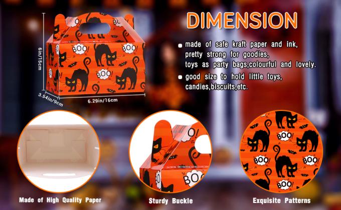 Borse del prato inglese della zucca, foglia festiva, decorazioni di Halloween, trucco o trattare, rifornimenti del partito, borse giganti della golosità 12