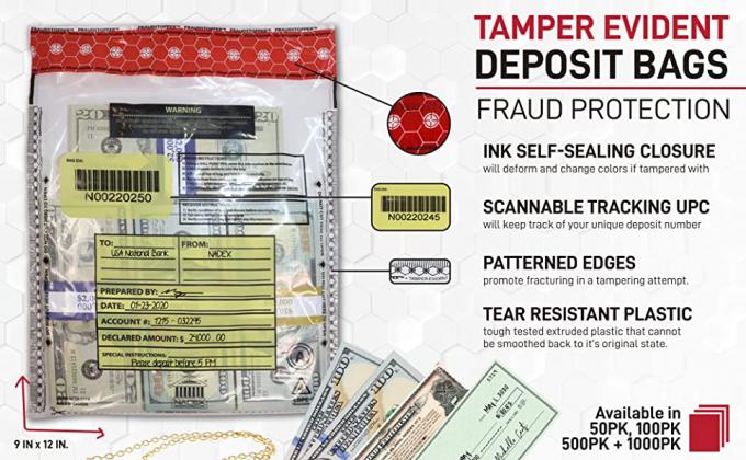 L'imballaggio esente da dazio di ICAO, le borse di STEBs, il deposito su ordinazione dell'aeroporto, borse di sicurezza del dettagliante, manomette la prova evidente 1